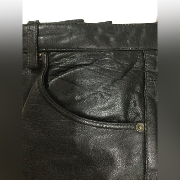 Vintage Men's Genuine leather IM International Male Biker Pants size 38x30 - Picture 7 of 10